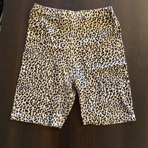 Cheetah print biker shorts